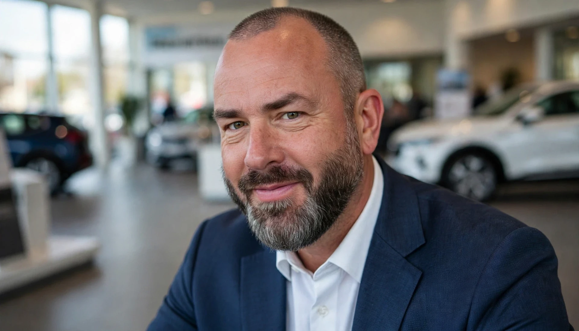 Jason Rigby in a dealership showroom